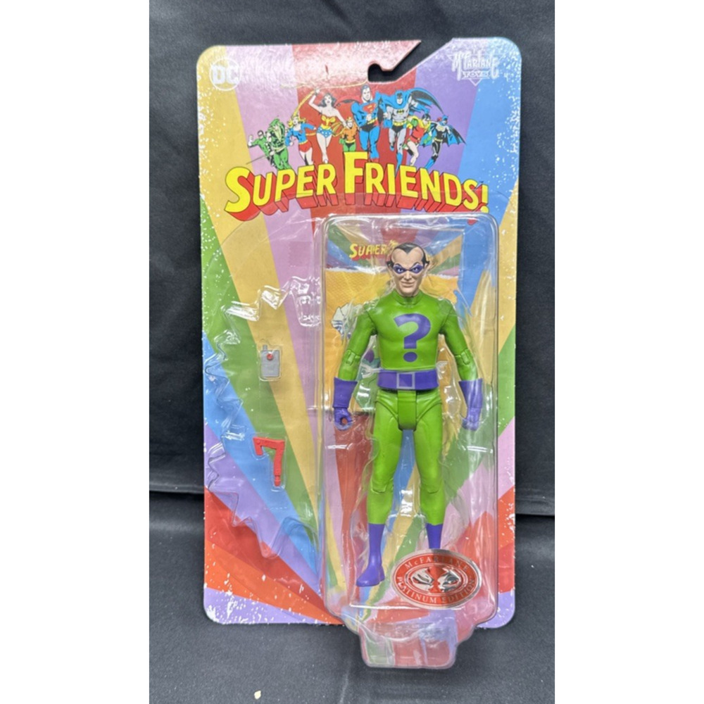 McFarlane Toys DC Batman Super Friends Riddler Retro Red Platinum Edition New